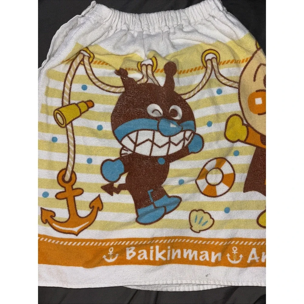 Anpanman Baikinman Dokinchan Kids Wrap Towels Snap Button Beach Bath‎ 2 Pack